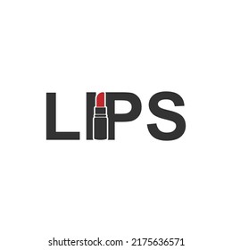Lipstick, Lip color icon illustration vector