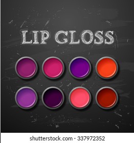 Lipstick, lip gloss. decorative cosmetics make up