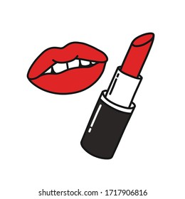 icono de garras y labios, ilustración vectorial