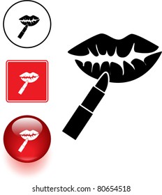 Lippenstift- und Lippensymbol