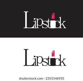 lipstick logo design , makeup logo design 