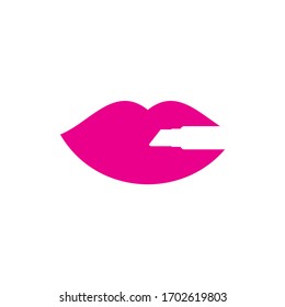 Lipstick logo icon design vector template