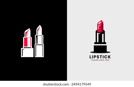 Lipstick logo, lips red icon, female face lipstick graphic design symbol minimalist 