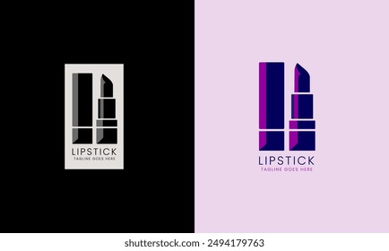 Lipstick logo, lips red icon, female face lipstick graphic design symbol minimalist 