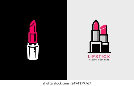 Lipstick logo, lips red icon, female face lipstick graphic design symbol minimalist 