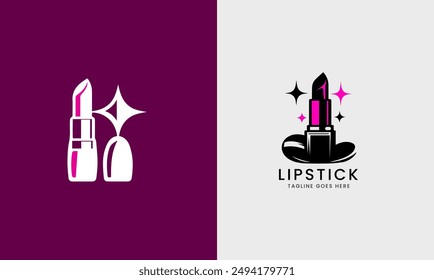 Lipstick logo, lips red icon, female face lipstick graphic design symbol minimalist 