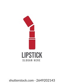 Logotipo batom, lábios ícone vermelho, rosto feminino logotipo batom design, ilustração vetorial