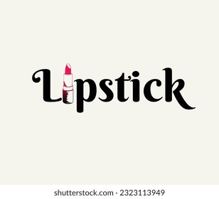 
lipstick logo. makeup logo design. beauty and fashion logo design  