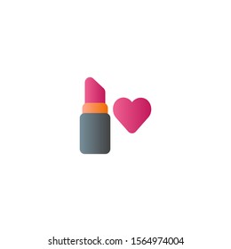 Lipstick I love it Flat Icon Vector