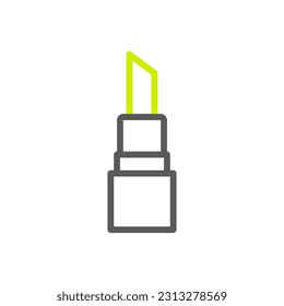 Lipstick love icon duocolor green grey colour mother day illustration vector element and symbol perfect.