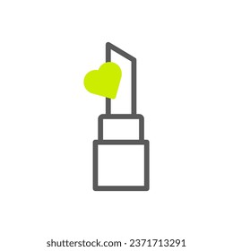 Lipstick love icon duotone grey vibrant green colour mother day illustration vector element and symbol perfect.