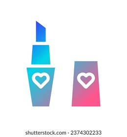 Lipstick love icon solid gradient red purple blue colour mother day illustration vector element and symbol perfect.