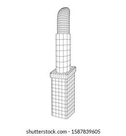 Lipstick makeup concept. Wireframe low poly mesh vector illustration