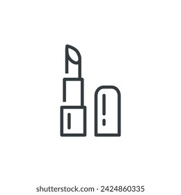 Lipstick makeup cosmetic beauty icon, vector illustration