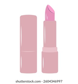 Lipstick. Makeup cosmetic product. Cartoon flat illustration.