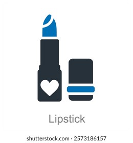 Lipstick and makeup icon concept