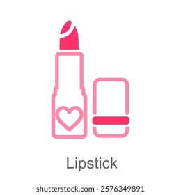 Lipstick and makeup icon concept