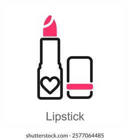 Lipstick and makeup icon concept