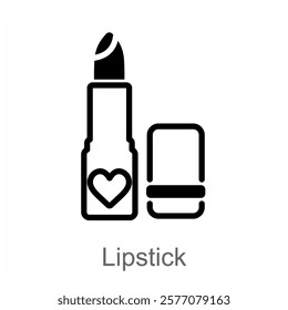 Lipstick and makeup icon concept