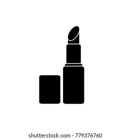 Lipstick makeup vector icon illustration black