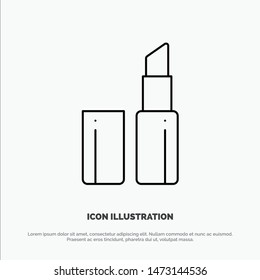Lipstick, Makeup Vector Line Icon