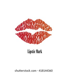 lipstick mark. lips - vector illustration