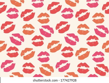 lipstick mark seamless pattern