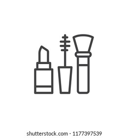 Lipstick Mascara Brush Outline Icon Linear Stock Vector (Royalty Free ...