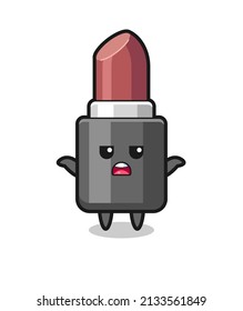 lipstick mascot character saying I do not know , cute style design for t shirt, sticker, logo element