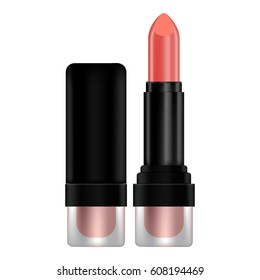 Lipstick Mockup. Realistic Illustration Of Lipstick Vector Mockup For Web