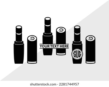 Lipstick Monogram Vector Illustration Silhouette