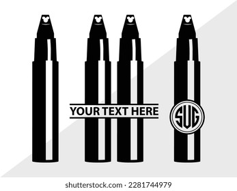Lipstick Monogram Vector Illustration Silhouette