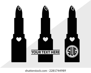 Lipstick Monogram Vector Illustration Silhouette