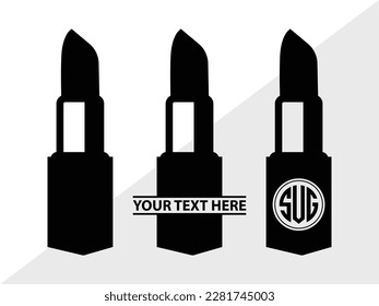 Lipstick Monogram Vector Illustration Silhouette