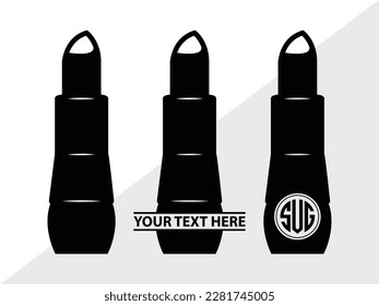 Lipstick Monogram Vector Illustration Silhouette