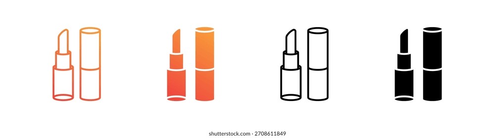 Conjunto de iconos de estilo múltiple de lápiz labial