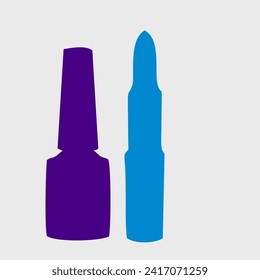 lipstick and nail polish icon vector design illustration