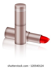 Lipstick on a white background. Vector illustration.