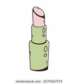 Lipstick on white background. Vector sketch illustration.