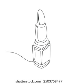 Lipstick one line. Vector drawing.
