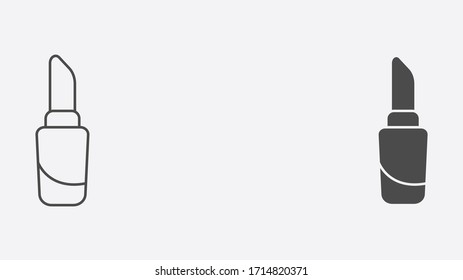 Lipstick outline and filled vector icon sign symbol