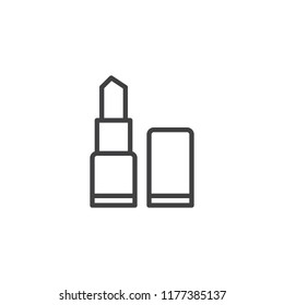 Lipstick outline icon. linear style sign for mobile concept and web design. Makeup collection simple line vector icon. Symbol, logo illustration. Pixel perfect vector graphics