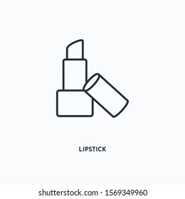 Lipstick outline icon. Simple linear element illustration. Isolated line Lipstick icon on white background. Thin stroke sign can be used for web, mobile and UI.