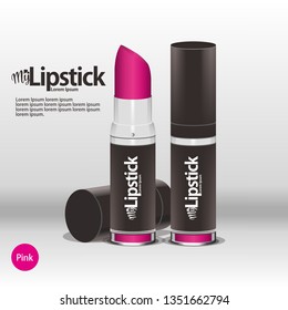 Lipstick Pink Mock Up Vector