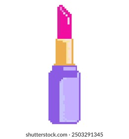 lipstick pixel art elements cute bright colors 