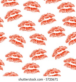 lipstick print - seamless vector wallpaper