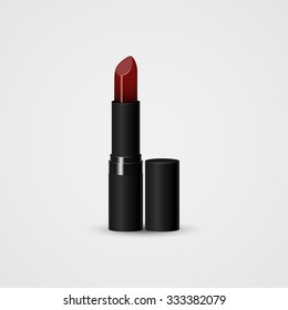 Lipstick. Realistic open tube of lipstick. Vector illustration