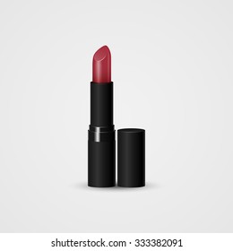 Lipstick. Realistic open tube of lipstick. Vector illustration