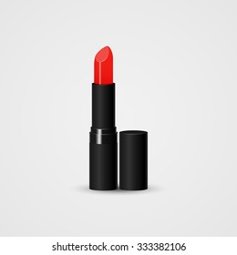 Lipstick. Realistic open tube of lipstick. Vector illustration