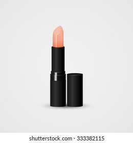 Lipstick. Realistic open tube of lipstick. Vector illustration